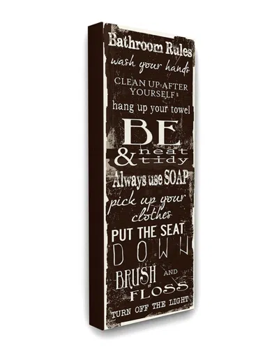 Stupell Bathroom Rules Chocolate/ White