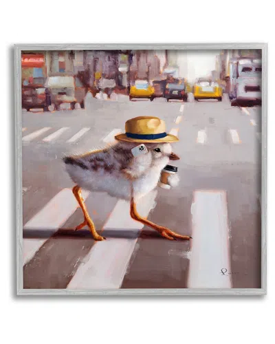 Stupell Bird Crosswalk Urban City Street Framed Giclee Wall Art By Lucia Heffernan