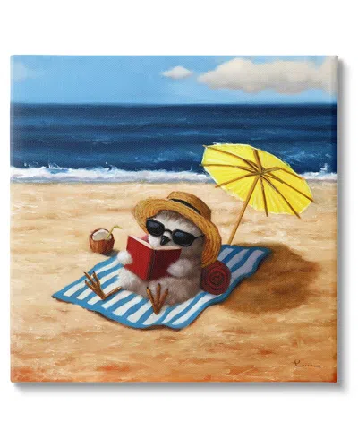 Stupell Bird Sunbathing Reading Beach Canvas Wall Art By Lucia Heffernan
