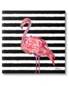 Stupell Blossoming Pink Flamingo Stripes Canvas Wall Art By Paul Brent