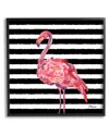 Stupell Blossoming Pink Flamingo Stripes Framed Giclee Wall Art By Paul Brent