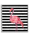Stupell Blossoming Pink Flamingo Stripes Framed Giclee Wall Art By Paul Brent