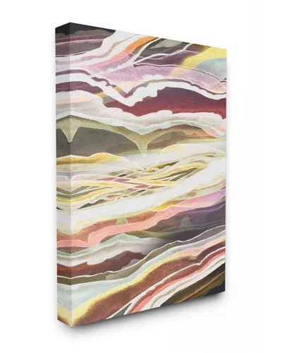 Stupell Blue Pink Red Green Waves And Streams Abstract