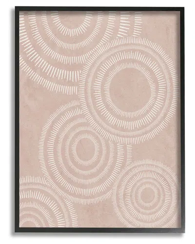 STUPELL BOHO CIRCLES BEIGE PATTERN FRAMED GICLEE WALL ART BY JJ DESIGN HOUSE LLC
