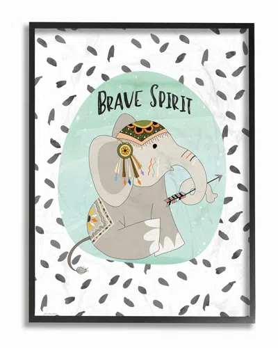 Stupell Brave Spirit Tribal Elephant By Jo Moulton Framed Art