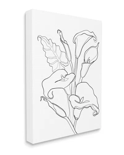 Stupell Calla Lily Floral Stem Modern Minimal Line Drawing Wall Art In White