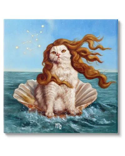 Stupell Cat In Ocean Seashell Canvas Wall Art By Lucia Heffernan