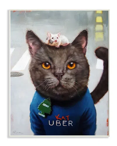 Stupell Cat Taxi Modern Day Animal Humor Ride Share Wall Art