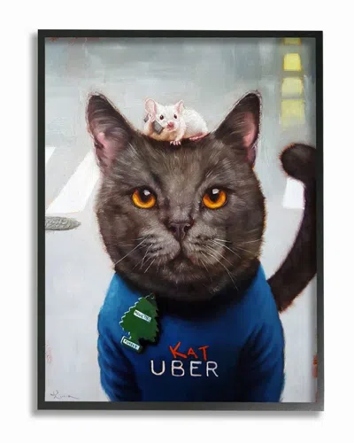 Stupell Cat Taxi Modern Day Animal Humor Ride Share Wall Art
