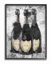 Stupell Champagne Bottles Grey Gold Ink Illustration By Amanda Greenwood Framed Art