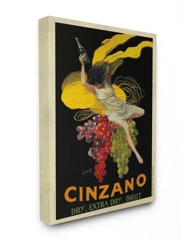 Stupell Cinzano Vintage Poster Wine Design Wall Art In Black