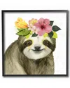 Stupell Coachella Ready Sloth In Flower Crown By Grace Popp Framed Art