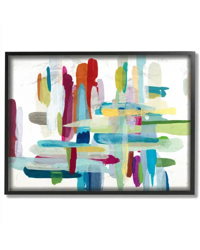 STUPELL STUPELL COLORFUL CROSS HATCH ABSTRACTION FRAMED ART