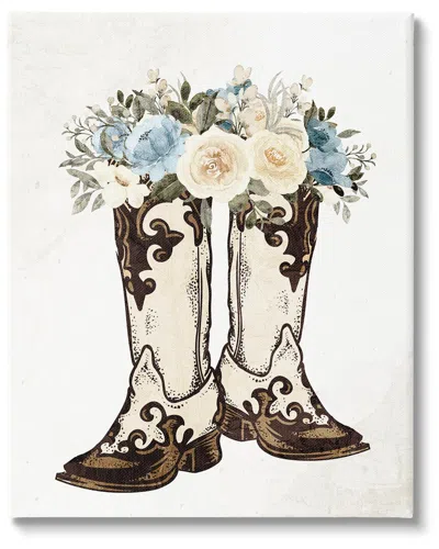 Stupell Cowboy Boot Mixed Flower Bouquet Canvas Wall Art By Kim Allen