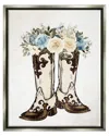 Stupell Cowboy Boot Mixed Flower Bouquet Framed Floater Canvas Wall Art By Kim Allen