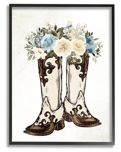 Stupell Cowboy Boot Mixed Flower Bouquet Framed Giclee Wall Art By Kim Allen