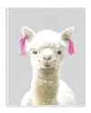 Stupell Cute Little Alpaca Pinktails Linen Look Art On Wood