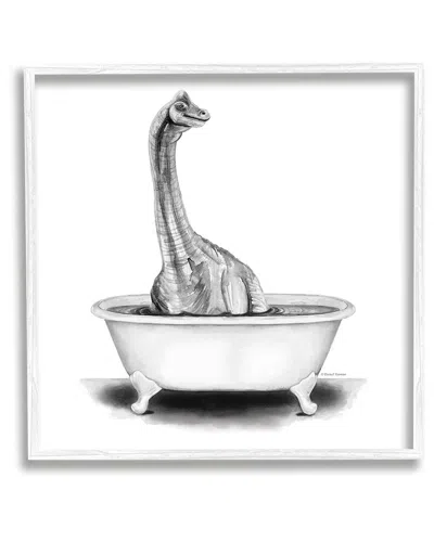 Stupell Dinosaur Vintage Bathroom Tub Framed Giclee Wall Art By Rachel Nieman