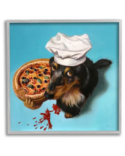 Stupell Dog Chef Pizza Bite Portrait Framed Giclee Wall Art By Lucia Heffernan