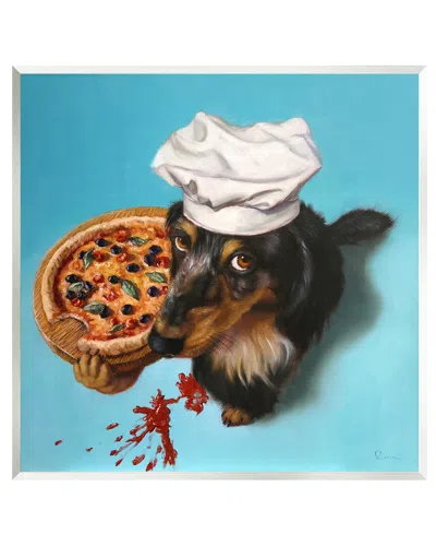Stupell Dog Chef Pizza Bite Portrait Wall Plaque Wall Art By Lucia Heffernan In Multi