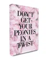 Stupell Don't Get Your Peonies In A Twist' Glam Canvas Wall Art By Lulusimonstudio