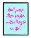 Stupell Dont Judge, Unlesshumor Typography Oversized Framed Giclee Texturized Art By Lulusimonstudio