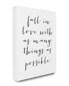 Stupell Fall In Love With As Many Things As Possible Canvas Wall Art By Lulusimonstudio