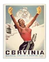 Stupell Female Athlete Winter Ski Sport Vintage Illustration Wall Art In Off-white