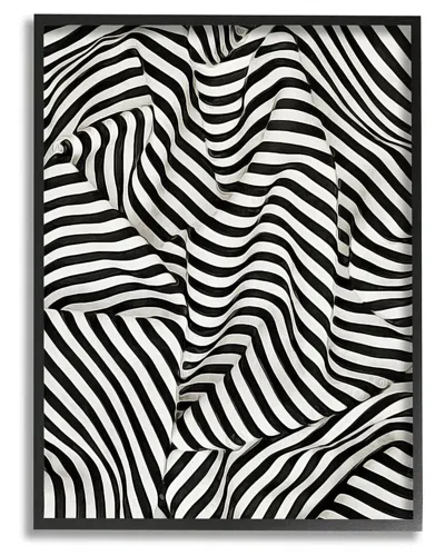 STUPELL FOLDED STRIPED DRAPERY PATTERN FRAMED GICLEE WALL ART BY ASHLEY ALDRIDGE