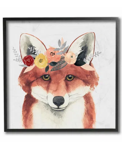 Stupell Forest Fox In Flower Crown By Grace Popp Framed Art