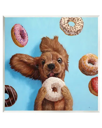 STUPELL FUNNY FACE DOG LICKING DONUT WALL PLAQUE WALL ART BY LUCIA HEFFERNAN