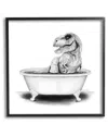 Stupell Funny T-rex Bathtub Washroom Framed Giclee Wall Art By Rachel Nieman