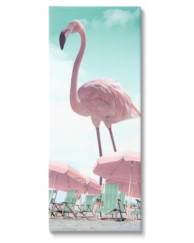 STUPELL GIANT FLAMINGO PASTEL BEACH SCENE CANVAS WALL ART BY ZIWEI LI