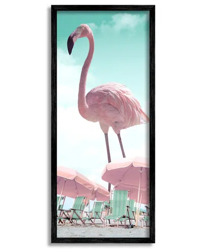 Stupell Giant Flamingo Pastel Beach Scene Framed Giclee Wall Art By Ziwei Li