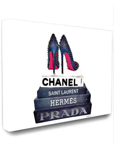 Stupell Glam Fashion Book Set Bw Stud Pump Heels Canvas Art Canvas Art