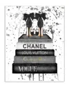 Stupell Glam Fashion Book Stack Grey Bow Pump Heels Ink