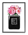 Stupell Glam Perfume Bottle Flower Black Peony Pink Framed Art Framed Art