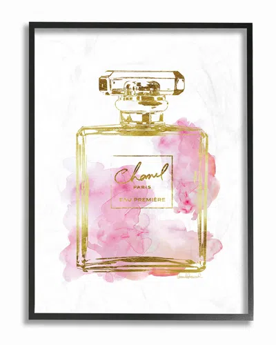 Stupell Glam Perfume Bottle Gold Pink By Amanda Greenwood Framed Art