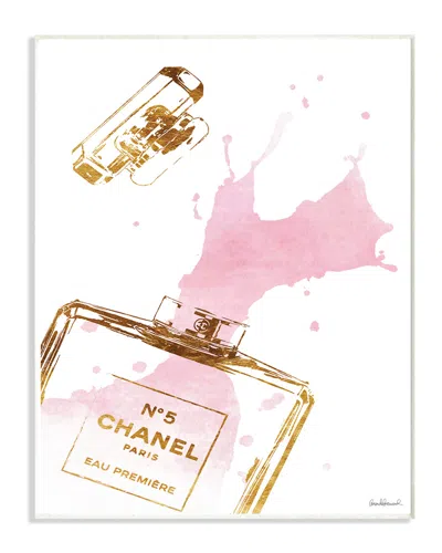Stupell Glam Perfume Bottle Splash Pink Gold