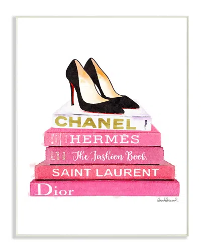 Stupell Glam Pink Fashion Books Black Pump Hells By Amanda Greenwood