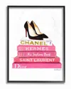 Stupell Glam Pink Fashion Books Black Pump Hells By Amanda Greenwood Framed Art