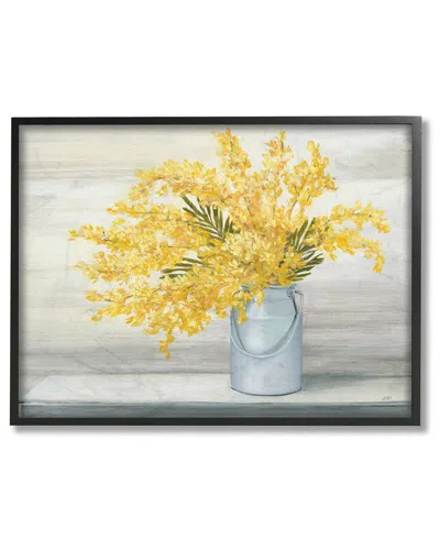 Stupell Golden Fall Floral Bouquet In Country Milk Tin Wall Art Print In Yellow