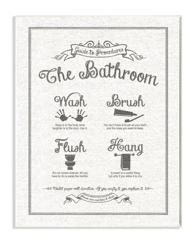 Stupell Guide To Bathroom Procedures Linen Look