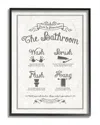 Stupell Guide To Bathroom Procedures Linen Look Framed Art