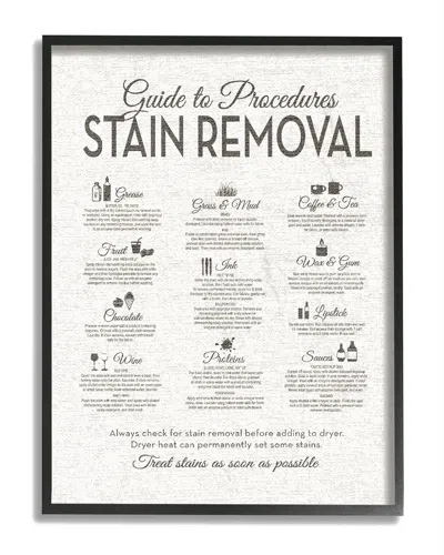 STUPELL STUPELL GUIDE TO STAIN REMOVAL LINEN LOOK FRAMED ART