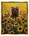 Stupell Happy Bear Sunflower Field Framed Floater Canvas Wall Art By Lucia Heffernan