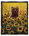 Stupell Happy Bear Sunflower Field Framed Floater Canvas Wall Art By Lucia Heffernan