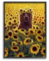 Stupell Happy Bear Sunflower Field Framed Giclee Wall Art By Lucia Heffernan