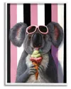 Stupell Happy Koala Ice Cream Stripes Framed Giclee Wall Art By Lucia Heffernan
