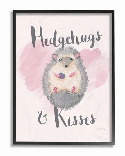 Stupell Hedgehugs And Kisses Pink By Elyse Deneige Framed Art